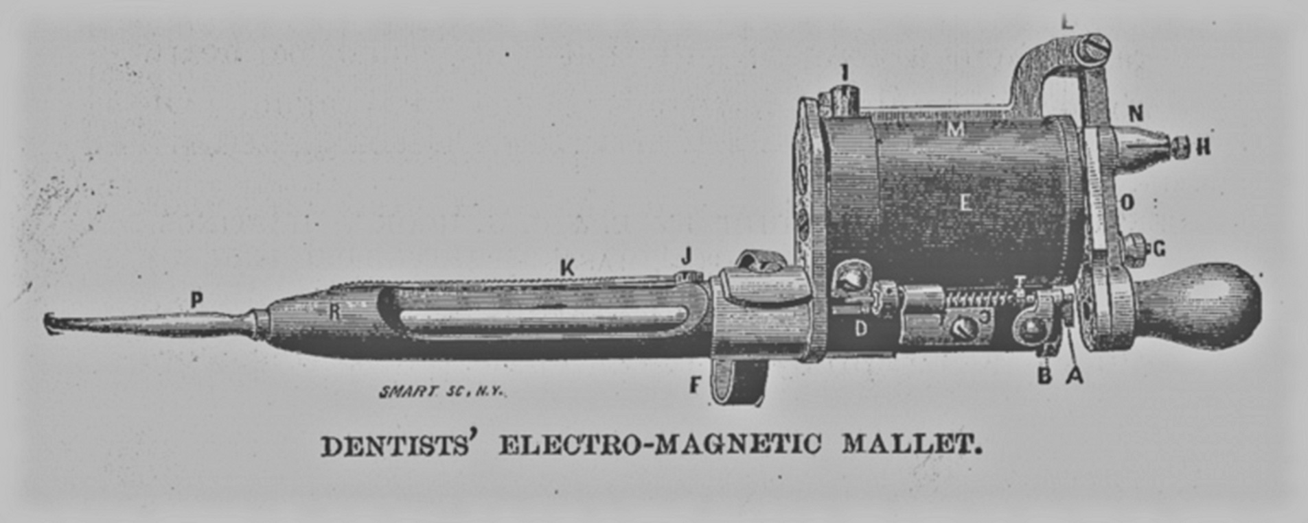 Dentist's Electromagnetic mallet. The Centennial Exposition. Ingram, J.S. Hubbard Bros., 1876. pg. 300. Print.