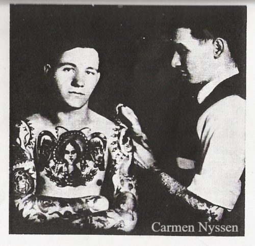Bert Grimm Tattooing Sandy Dillon, c. 1924-1926. Main Street, Los Angeles.