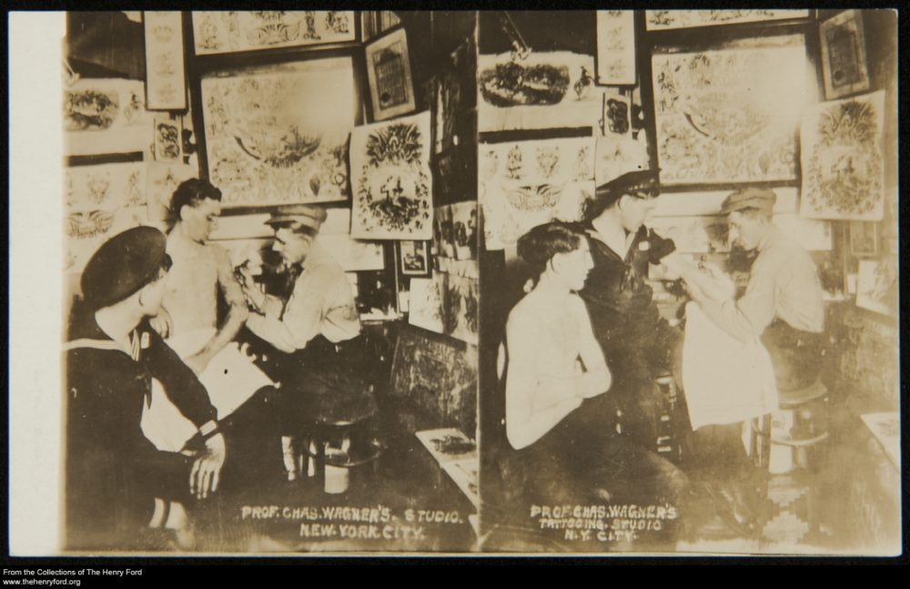 Charlie Wagner's tattoo shop. Collection of Henry Ford Museum.