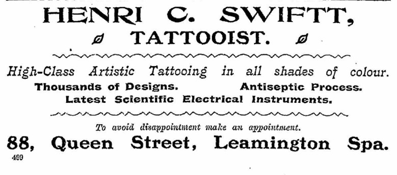 Advertisement for Henri C. Swift, Leamington, England