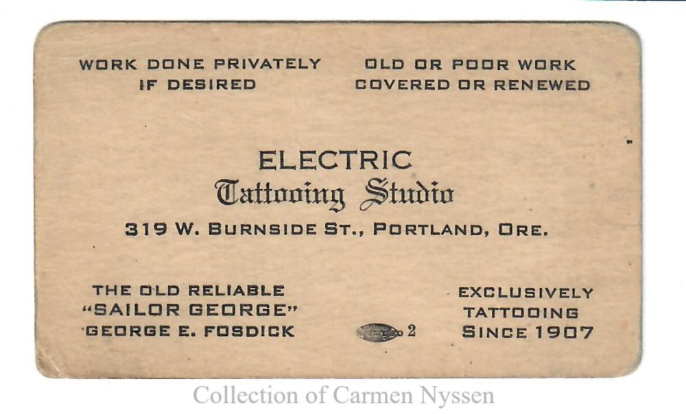 Sailor George Fosdick tattoo business card