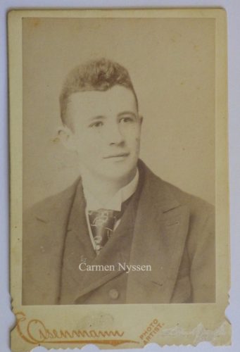 George Karlavgan, tattooed man. C. 1890s. Charles Eisenmann (Johann Carl Ludwig Eisenmann) cabinet card photo. Collection of Carmen Nyssen.