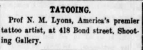 Prof. Walter M. Lyons Astoria tattooer