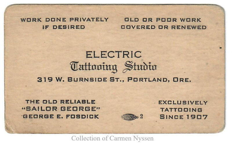 Sailor George Fosdick, tattooer. Collection of Carmen Nyssen.