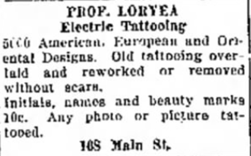 Prof. Loryea, Electric Tattooing, Main Street, Yuma, Arizona