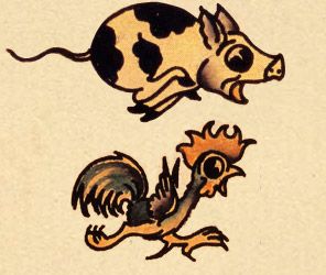 Talismanic Pig & Rooster Tattoo